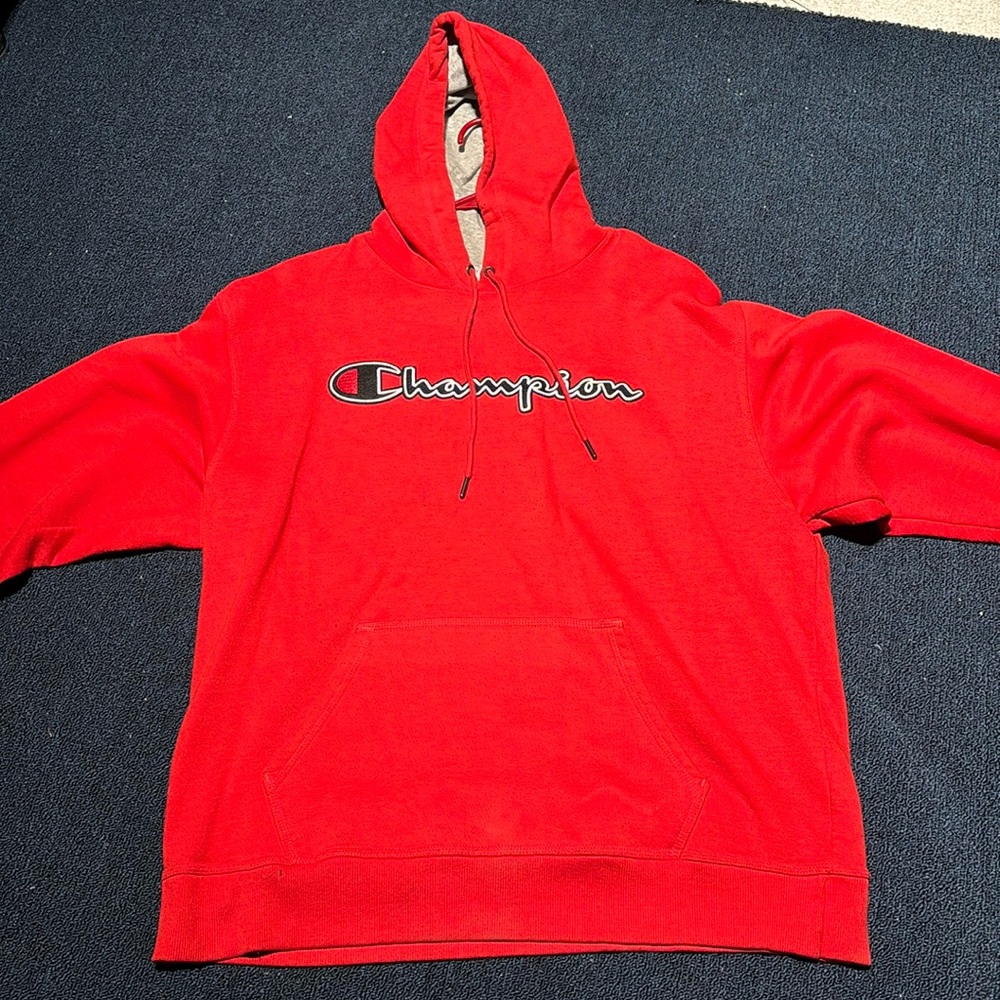 RED XL CHAMPION HOODIE! 9/10 Condition, only wore 3-4 times
